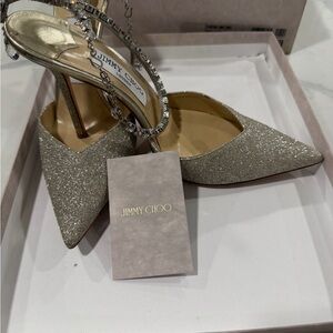 Jimmy Choo Glittering Silver Heels